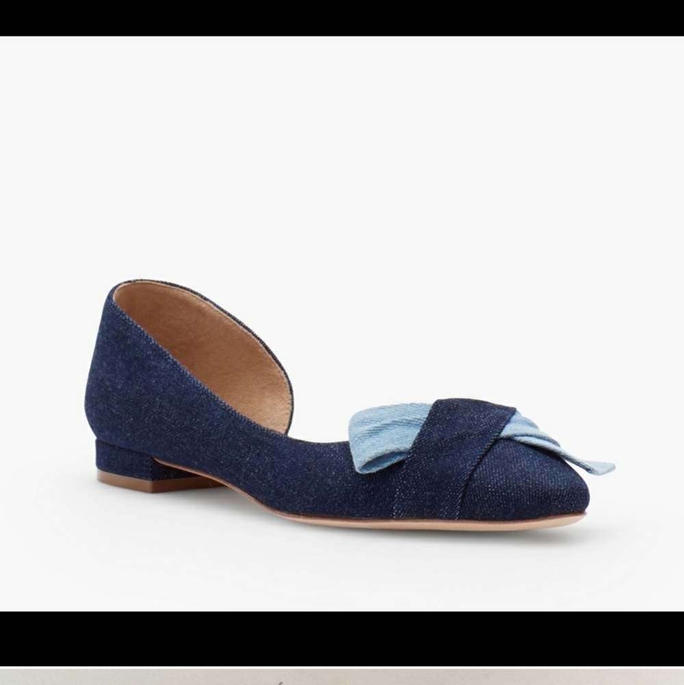 4/$25 Talbots Edison D'orsay Bowtie Denim Flats